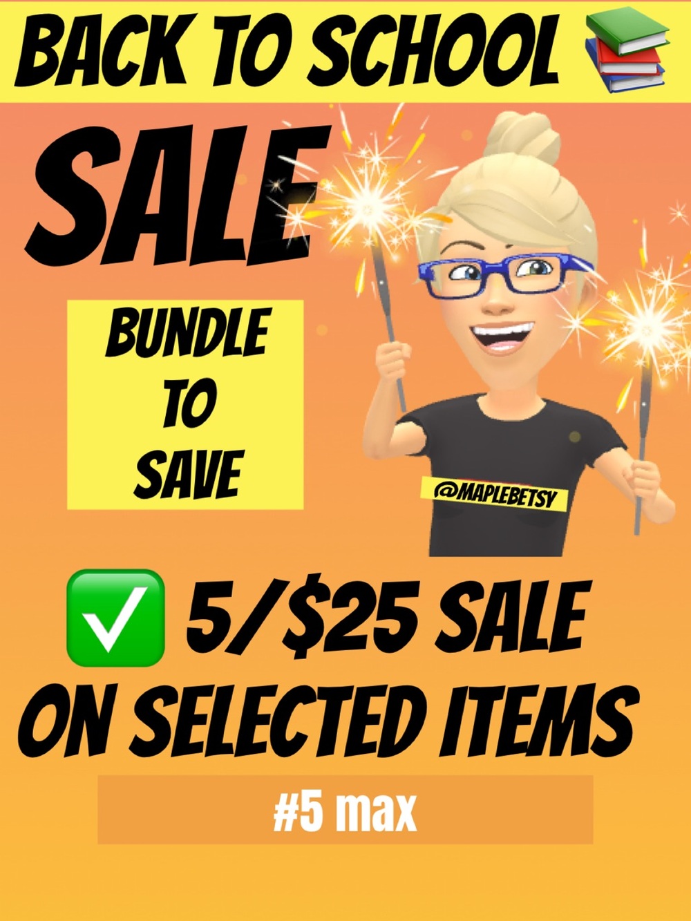 ✅ 5/$25 sale on selected items (look for the ✅ in the title)